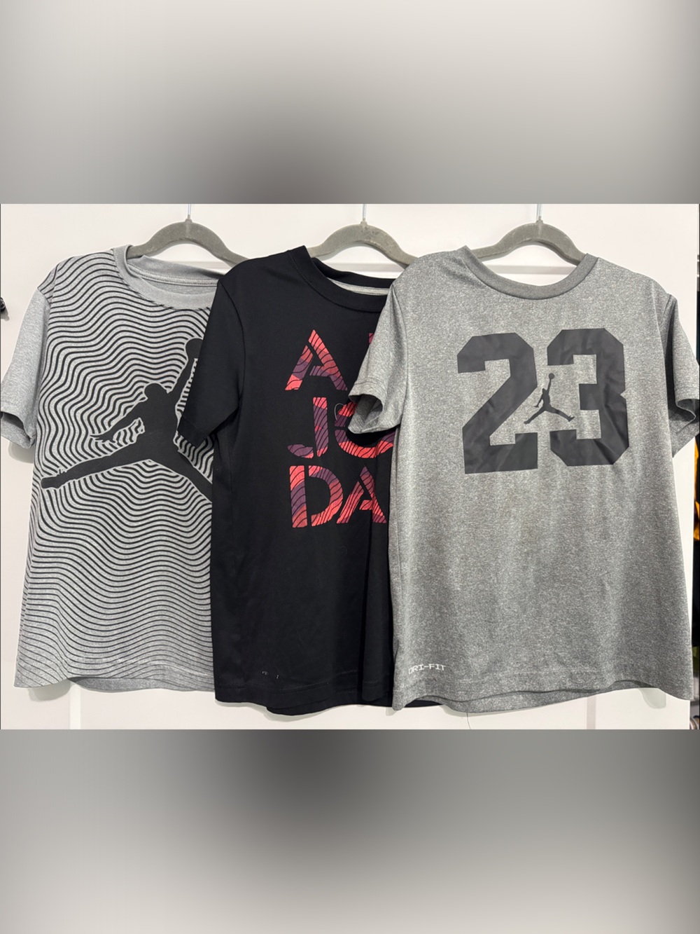 Jordan Kids Black & Gray Dri-fit T-shirt Bundle